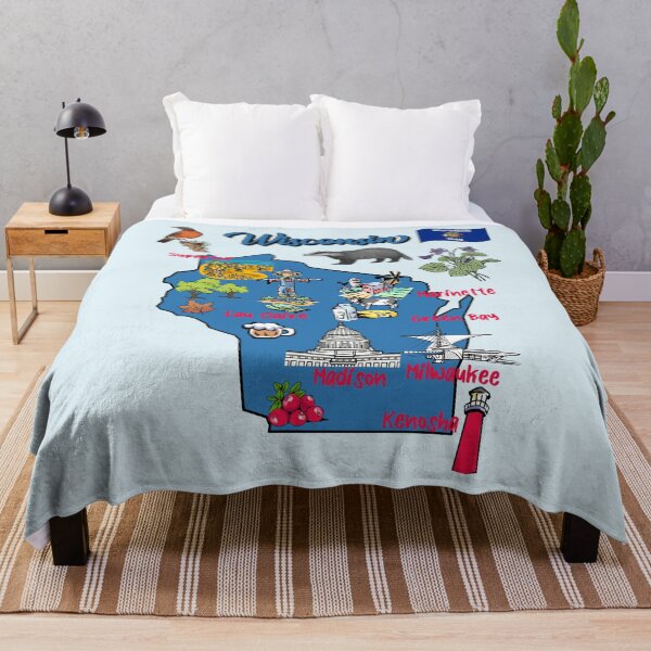 Item preview, Wisconsin Pride, The Badger State Illustrated Map designed and sold by mashmosh.