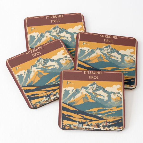 Item preview, Kitzbühel Vintage Ski Poster | Austrian Alps Retro Travel Art designed and sold by Esterlane.