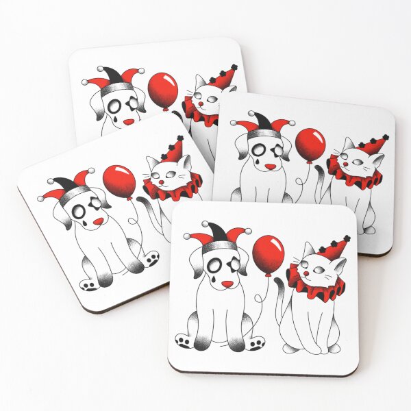 Item preview, cat and dog clowns ⊹ ࣪ ˖ designed and sold by JayBugArt.