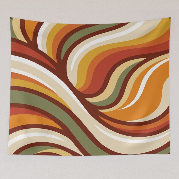Item preview, Retro 70s Abstract Wavy Pattern - Earthy Boho Groovy Swirls designed and sold by DeeLulu.