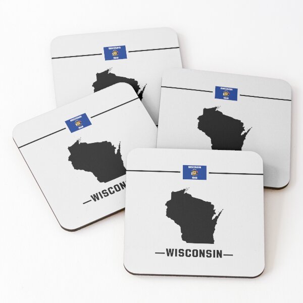 Item preview, Wisconsin State Pride, Minimalist Map & Flag Heritage designed and sold by mashmosh.