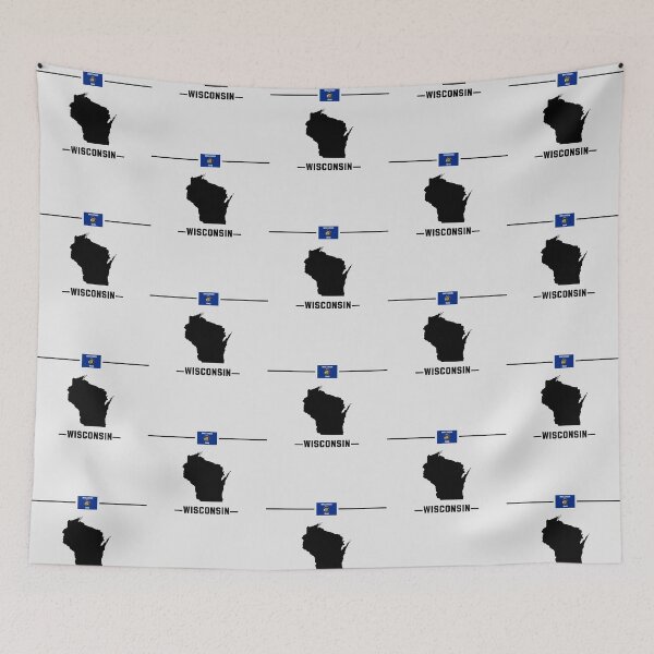 Item preview, Wisconsin State Pride, Minimalist Map & Flag Heritage designed and sold by mashmosh.