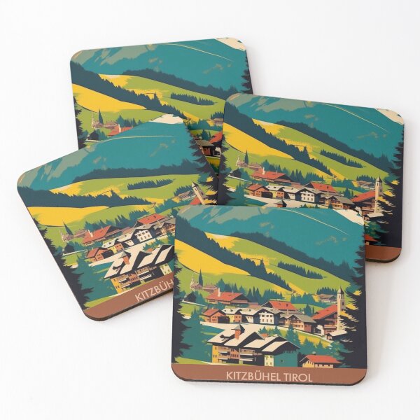 Item preview, Vintage Austrian Ski Resort Poster | Kitzbühel Alps Print designed and sold by Esterlane.