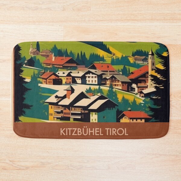 Item preview, Vintage Austrian Ski Resort Poster | Kitzbühel Alps Print designed and sold by Esterlane.