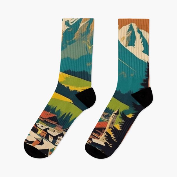 Item preview, Vintage Austrian Ski Resort Poster | Kitzbühel Alps Print designed and sold by Esterlane.