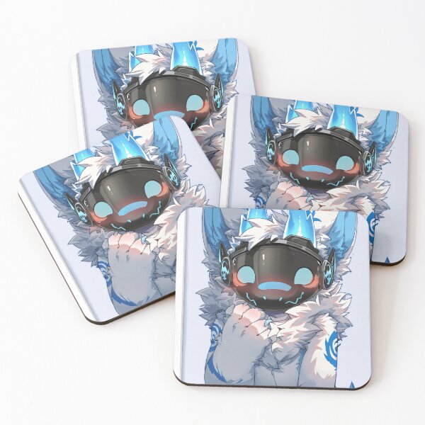Item preview, Adorable Blushing Blue Protogen Cybernetic Portrait designed and sold by Finmm.