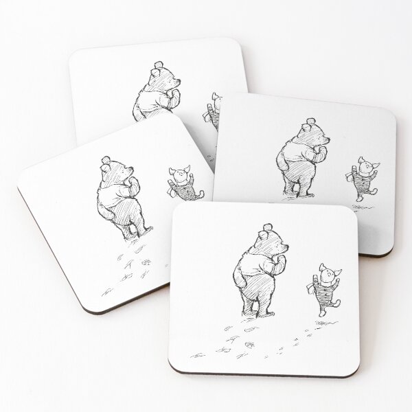 Item preview, “What?” said Piglet with a jump, Classic Winnie the Pooh Illustration, Black & White designed and sold by Artanine.