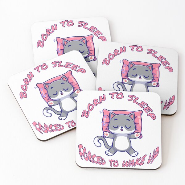 Item preview, Born To Sleep Forced To Wake Up - Cute Kawaii Cat for Girls & Cat Moms designed and sold by Dziridesign.
