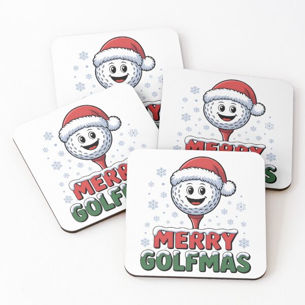 Item preview, Merry Golfmas – Funny Christmas Golf Ball with Santa Hat designed and sold by MKV Design.
