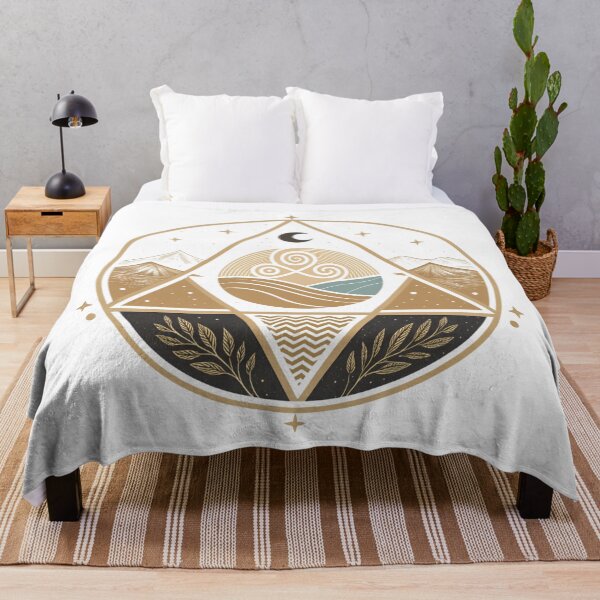 Item preview, Sacred Geometry Nature Symbol - Boho Sun, Waves and Mountains Art designed and sold by asliberry.