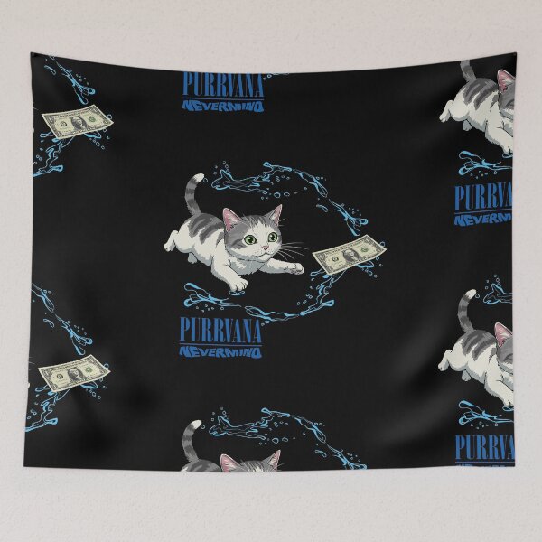 Item preview, Purrvana Nevermind Cat – Funny Rock Music Parody Art designed and sold by Robert "Hellfish" Fonseca.
