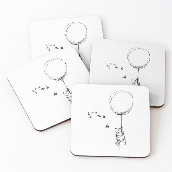 Item preview, The bees are getting suspicious, Classic Winnie the Pooh Illustration, Black & White designed and sold by Artanine.