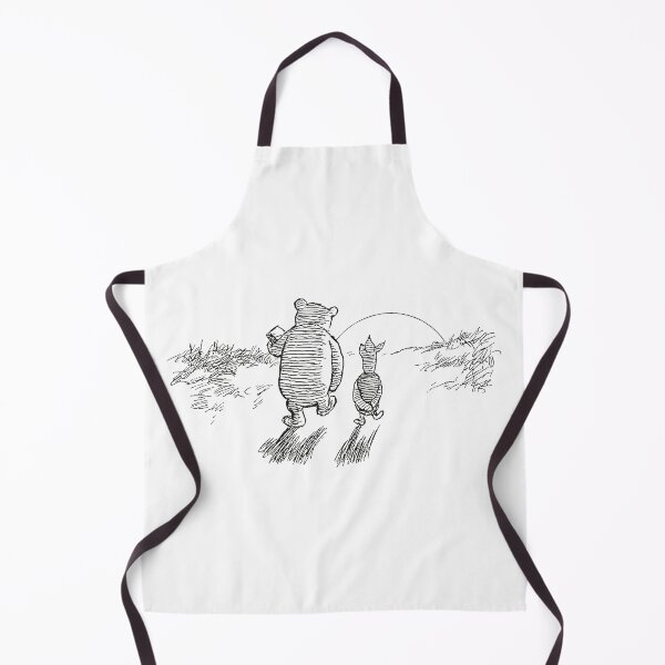 Item preview, Pooh and Piglet walking into the sunset, Classic Winnie the Pooh Illustration, Black & White designed and sold by Artanine.