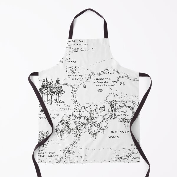 Item preview, Map of the Hundred Acre Wood, Classic Winnie the Pooh Illustration, Black & White designed and sold by Artanine.