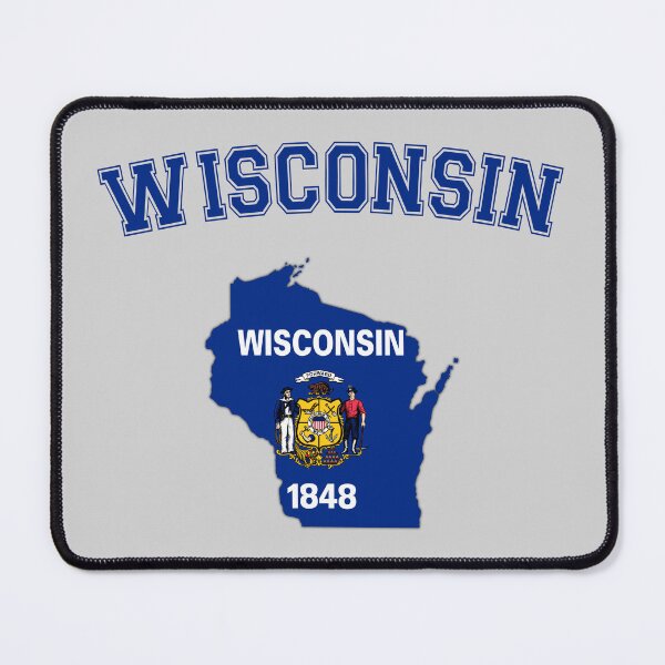 Item preview, Wisconsin State Flag Map - Proud Badger State Heritage designed and sold by mashmosh.