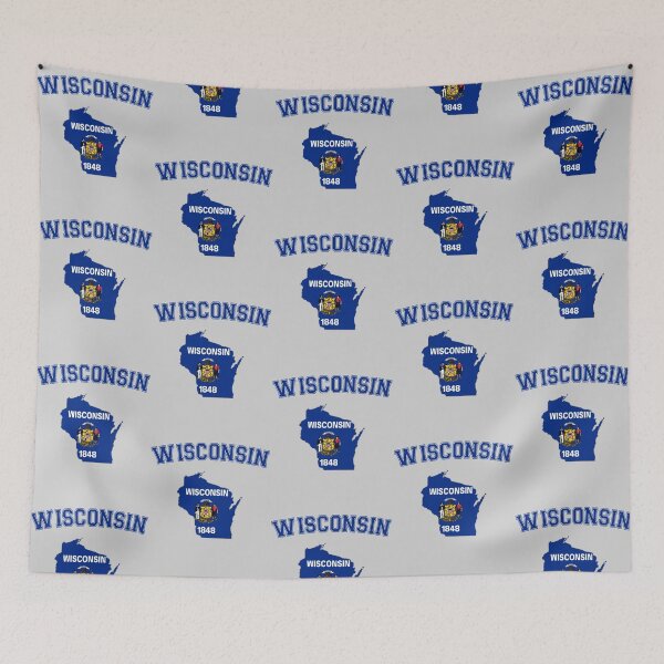 Item preview, Wisconsin State Flag Map - Proud Badger State Heritage designed and sold by mashmosh.