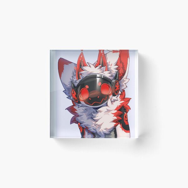 Item preview, Cute Red Kemono Protogen Blushing Portrait designed and sold by Finmm.