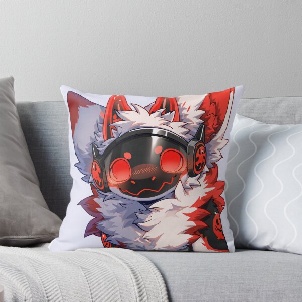 Item preview, Cute Red Kemono Protogen Blushing Portrait designed and sold by Finmm.