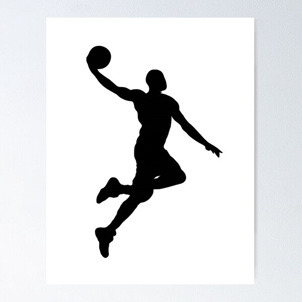 Artikelvorschau, Basketballspieler-Silhouette beim Dunking entworfen und verkauft von Prayful.