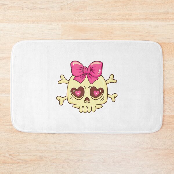 Item preview, Cute Skull with Pink Bow and Heart Eyes designed and sold by Horrify.