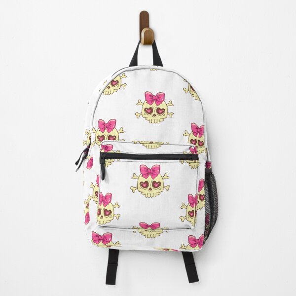 Item preview, Cute Skull with Pink Bow and Heart Eyes designed and sold by Horrify.
