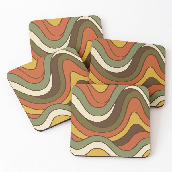 Item preview, Retro 70s Earthy Wavy Pattern - Groovy Boho Abstract Swirls designed and sold by DeeLulu.