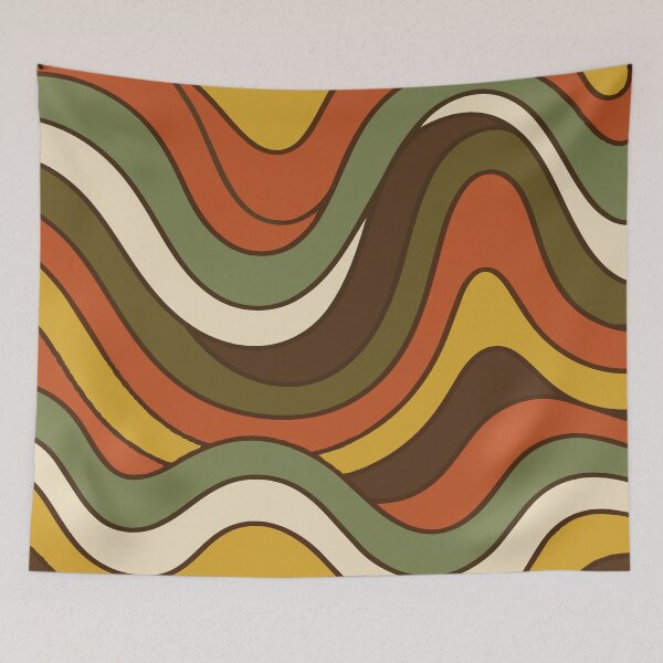 Item preview, Retro 70s Earthy Wavy Pattern - Groovy Boho Abstract Swirls designed and sold by DeeLulu.