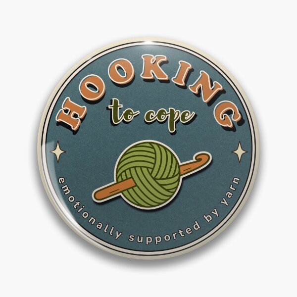 Item preview, Hooking To Cope Retro Crochet Badge Design designed and sold by HookedAndTrying.