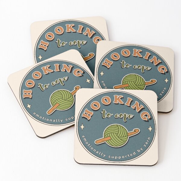 Item preview, Hooking To Cope Retro Crochet Badge Design designed and sold by HookedAndTrying.