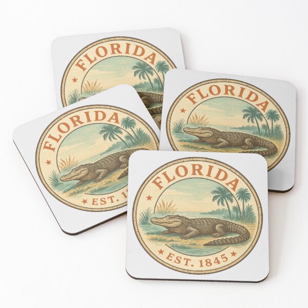 Item preview, Florida Alligator Vintage Tropical Postal Stamp Design designed and sold by Zhaar.