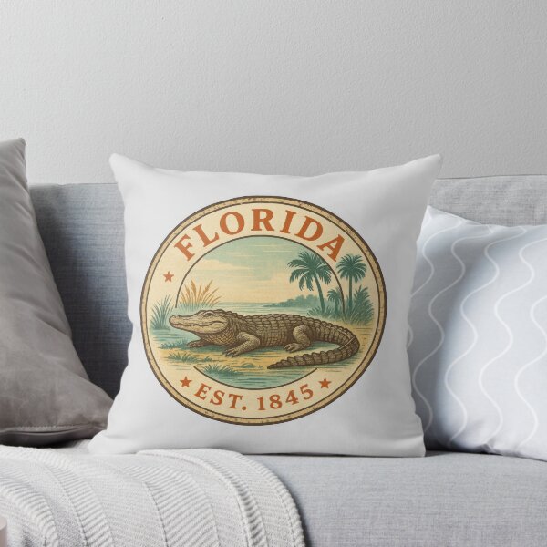 Item preview, Florida Alligator Vintage Tropical Postal Stamp Design designed and sold by Zhaar.