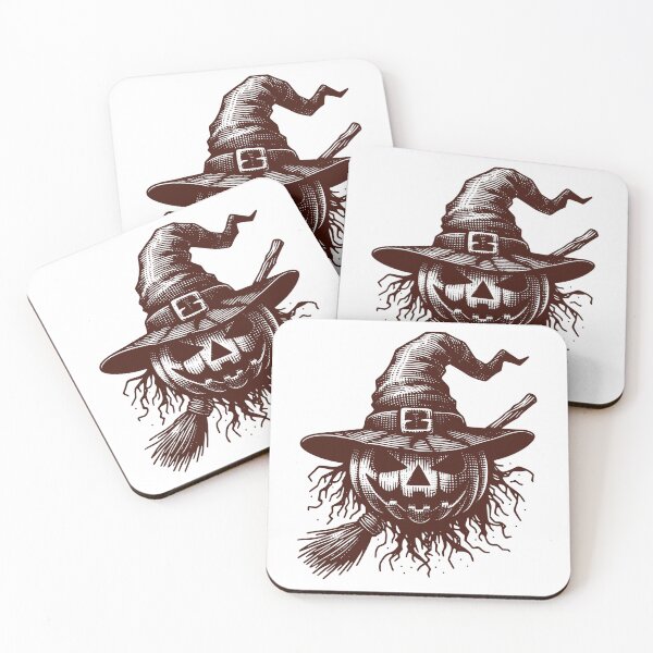 Item preview, Vintage Scarecrow Pumpkin Witch Hat Halloween Art designed and sold by Horrify.
