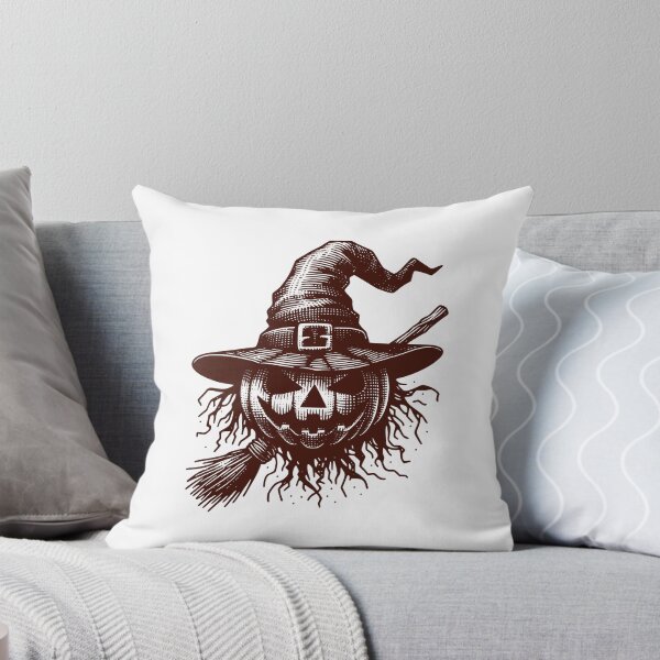 Item preview, Vintage Scarecrow Pumpkin Witch Hat Halloween Art designed and sold by Horrify.