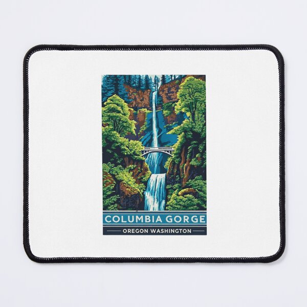 Item preview, Columbia River Gorge Multnomah Falls Oregon Washington Vintage Travel Poster designed and sold by Blurbean.