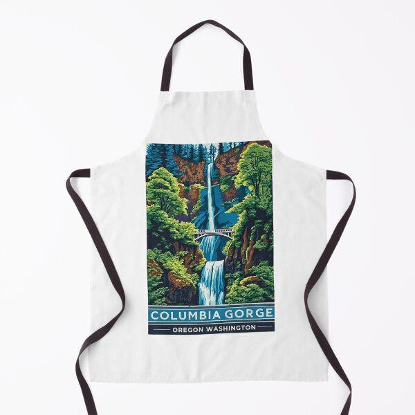 Item preview, Columbia River Gorge Multnomah Falls Oregon Washington Vintage Travel Poster designed and sold by Blurbean.
