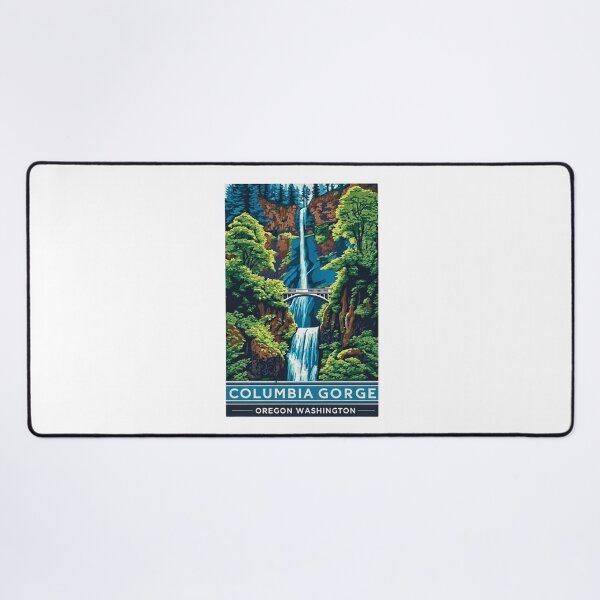Item preview, Columbia River Gorge Multnomah Falls Oregon Washington Vintage Travel Poster designed and sold by Blurbean.
