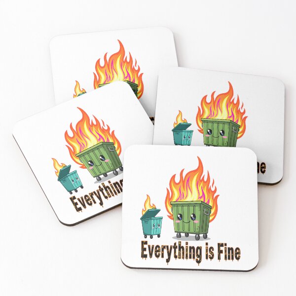 Item preview, Everything Is Fine Cute Dumpster Fire Funny Sarcastic Kawaii Meme Art  designed and sold by sky11PP.