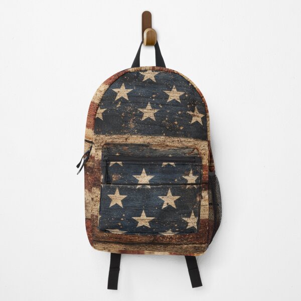 Item preview, Rustic American flag on weathered wood designed and sold by SuperfamilyUSA.
