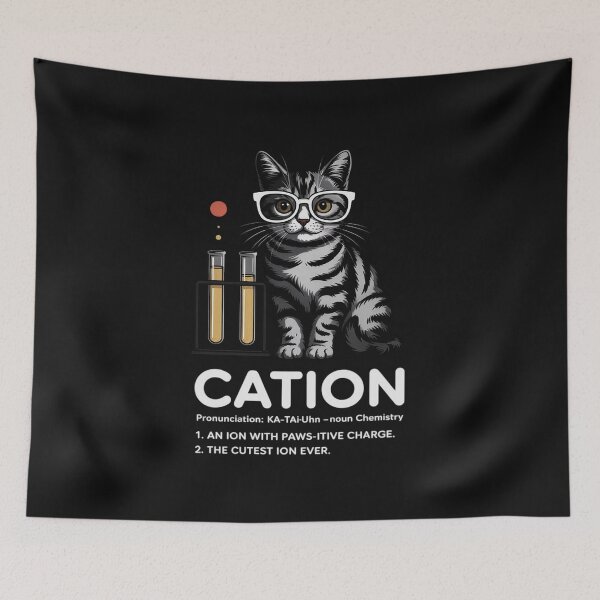 Item preview, Cation - Chemistry Humor Science Teacher Cat Pun designed and sold by nicomitchell.