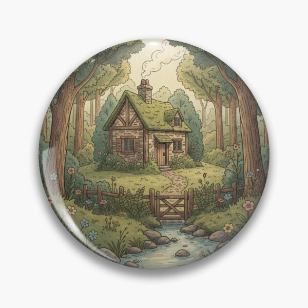 Artikelvorschau, Illustration einer gemütlichen Waldhütte in einem verwunschenen Wald entworfen und verkauft von Dariusz.K.