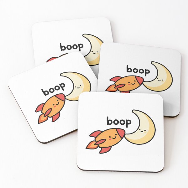Item preview, Cute Space Rocket Booping The Moon Kawaii Nursery designed and sold by Mason-Pride.