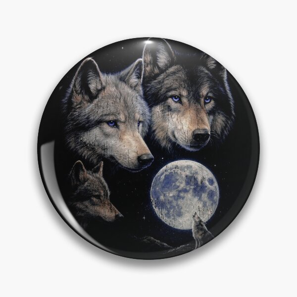 Item preview, Wolves Howling At The Moon, Nature Art designed and sold by SassCity.