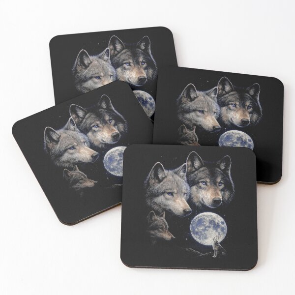 Item preview, Wolves Howling At The Moon, Nature Art designed and sold by SassCity.