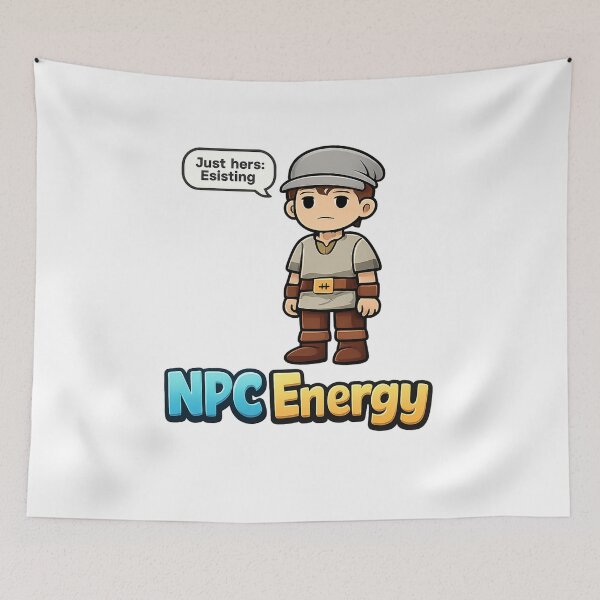 Item preview, NPC Energy – Funny Gen Z Meme  Gaming Humor T-Shirt, Internet Culture Minimal Design designed and sold by LioraStudio.
