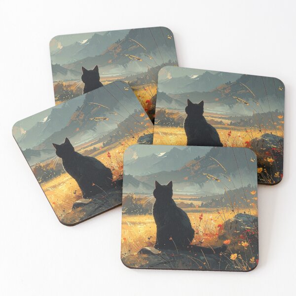 Item preview, Sitting Black Cat Poster designed and sold by vlvnek.