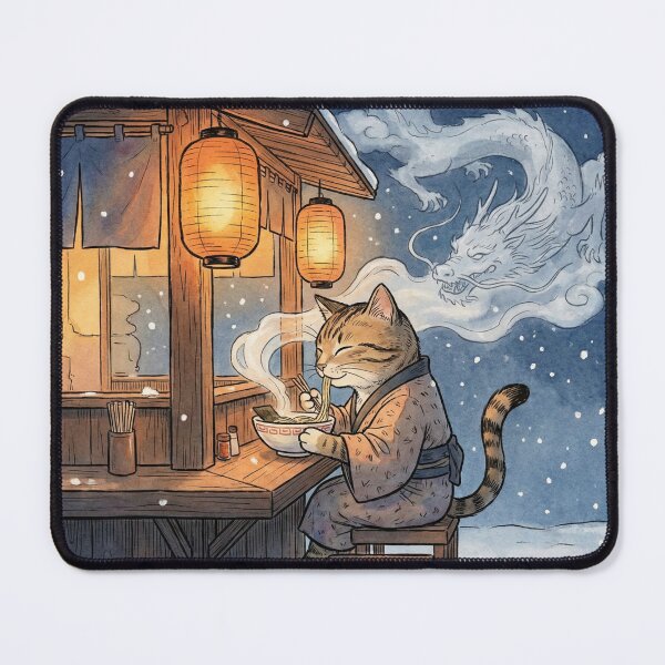 Artikelvorschau, Ramen-Katze wärmt sich auf – Amber Lantern Drachengeist entworfen und verkauft von KaryaVisionSTR.