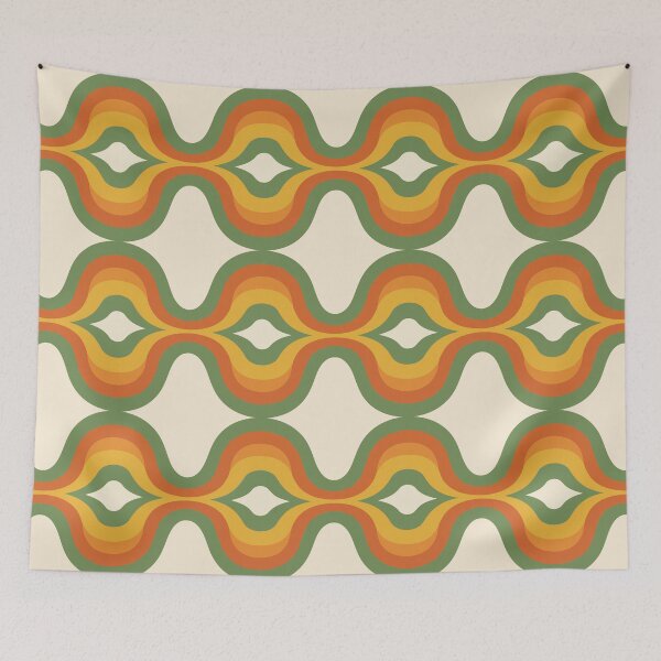 Item preview, 70s Retro Wavy Abstract - Earthy Boho Groovy Swirls Pattern designed and sold by DeeLulu.
