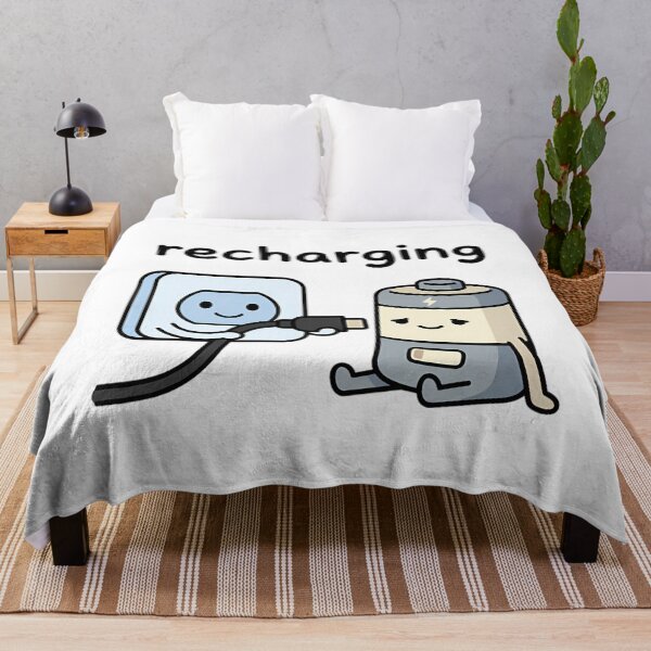 Item preview, Cute Low Battery Recharging Introvert Character designed and sold by Mason-Pride.