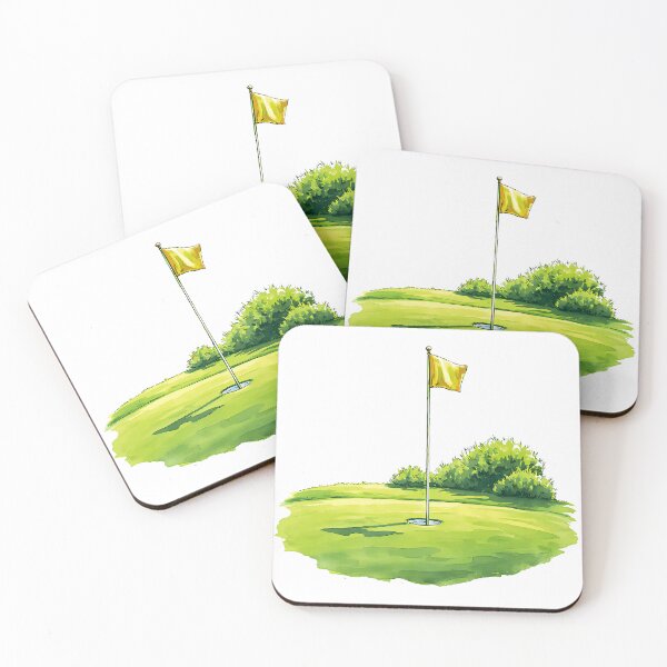 Item preview, Golf hole with yellow flag on the course designed and sold by MKV Design.