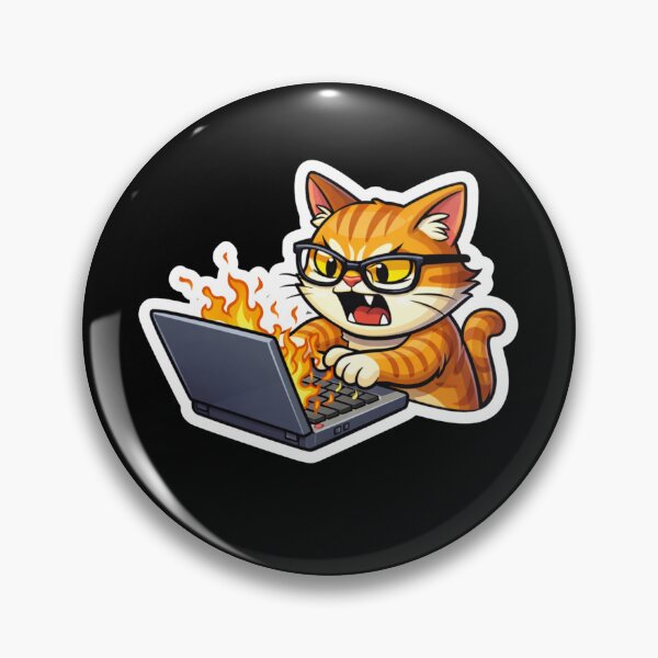 Artikelvorschau, Hackerkatze programmiert wie besessen auf dem Laptop entworfen und verkauft von LungTor.